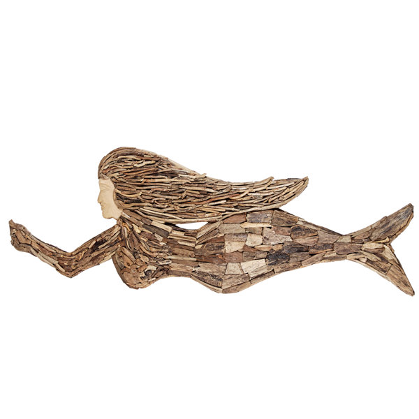 Ibolili Driftwood Mermaid with Hair Wall Décor & Reviews Wayfair